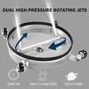 19" Pressure Washer Surface Cleaner with 4 Wheels, Stainless Steel Power Washer Surface Cleaner for Driveways Sidewalks Patios, 1/4" Quick Connector, 2 Extension Wand, 4000 PSI