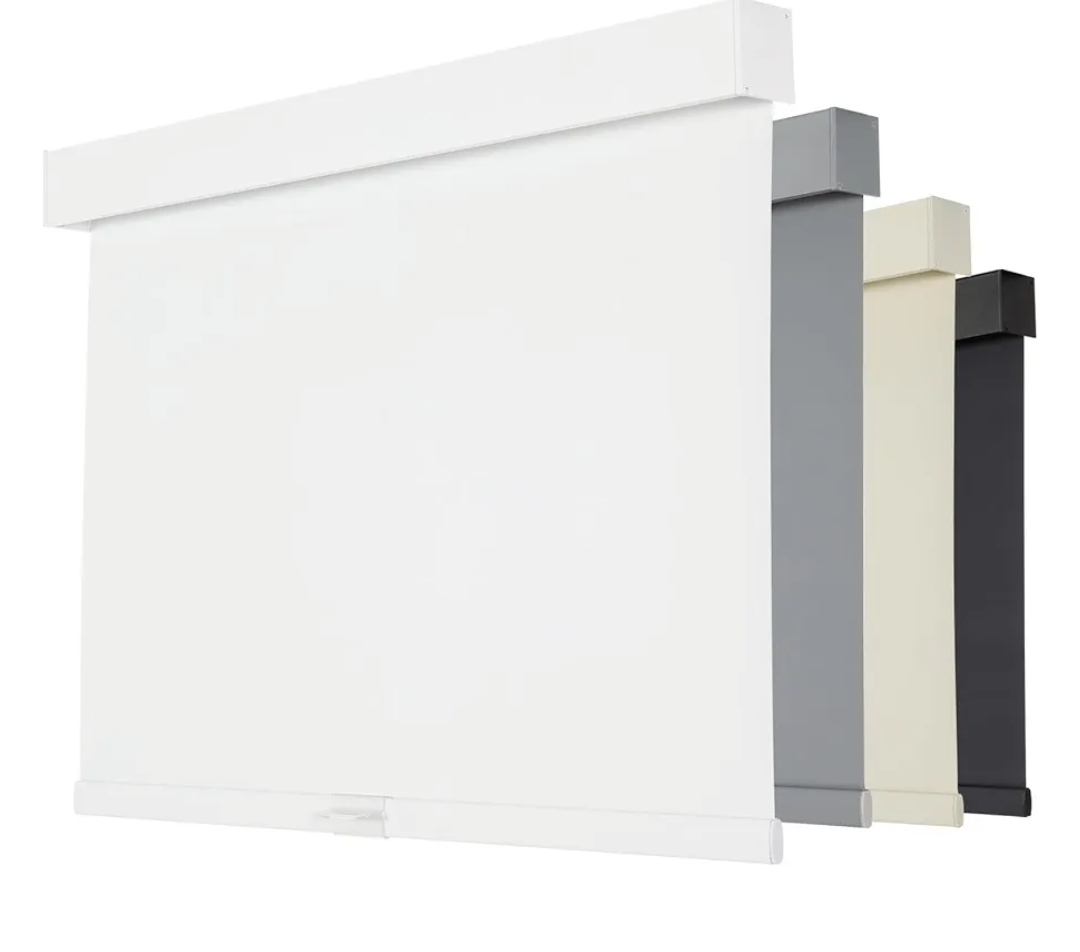 Persilux Cordless Blackout Roller Shades for Windows, Pull Down Blinds with Valance, Thermal Insulated Fabric, UV Protection for Home and Bedroom (White, 33.5" W x 72" H)