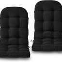 Adirondack Chair Cushions Set of 2, Non-Slip High Back Patio Chair Cushions for Outdoor Furniture, Water-Resistant Adirondack Cushions with Ties, 45 x 19 x 4.5 inch, Black