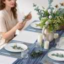 Leetaltree Deep Navy Woven Placemats Set of 8 - Heat Resistant Non-Slip Place mats for Dining Table, Washable Durable PVC Vinyl Woven Table Mats(Deep Navy, 8)