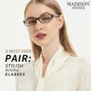 Madison Avenue 4 Pack Multicolor Blue Light Blocking Reading Glasses for Women Spring Hinge +1.75
