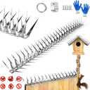 Bird Spikes 40 Inch Stainless Steel Bird Deterrent, Snake and Raccoon Deterrent, Squirrel Baffles for Bird Feeders, Anti Climb Spikes