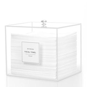 Rolheit Disposable Face Towel Holder, Acrylic Face Towelettes Storage Box for Face Towels, Facial Towel Containers, Makeup Remover Cloth Organizer