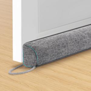 Door Draft Stopper Weighted Triangular Draft Stoppers for Bottom of Door 38" Underdoor Draft Blocker Seal Guard for Window Sill All-Season Gap Filler for Cold Air, Noise, and Light, Grey (Gray)