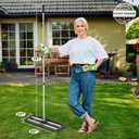 Updated Lawn Leveling Rake 30"x10", Lawn Leveler with Aluminum Rollers, Yard Leveling Rake Stainless Steel with 27-80" Adjustable Handle, Heavy-Duty Ground Leveler Suit for Garden, Golf Lawn, Farm