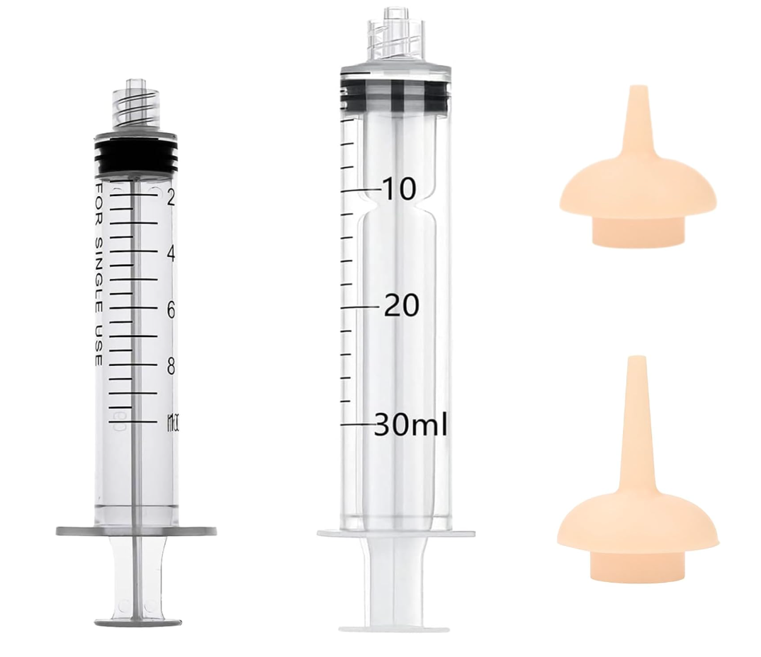 Pet Feeding Syringe with Nipple, Silicone Feeding Tools for Kitten Puppy Feeding Syringe for Newborn Cat Dog Small Animals Rabbits (10ml+30ml)