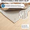 Non Slip Rug Pad Gripper for Hardwood Floors, 5x7 FT Anti Slide Rug Underlay, Eco Safe Odor Free, Cushioned Floor Protector, Cut-to-Size Multi-Purpose Pad