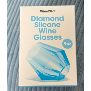 Wine2Go Diamond Silicone Wine Glasses 9oz