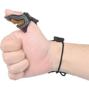 TY Archery Soft Leather & Brass Thumb Ring Archery Finger Protector for Mongolian Reurve Bow Finger Guard for Traditional Bow Shooting