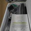 Hadulcet Mobile Standing Desk with Charging Station, Adjustable Standing Computer Desk, Standing Adjustable Laptop Cart with Wheels for Home Office Classroom Light Grey (23.6")