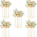 23.6inch Wedding Centerpieces for Tables,5pcs Gold Centerpieces,Tall Column Geometric Floral Vase for Birthday Party Event Table Decoration (23.5inch 5pcs)