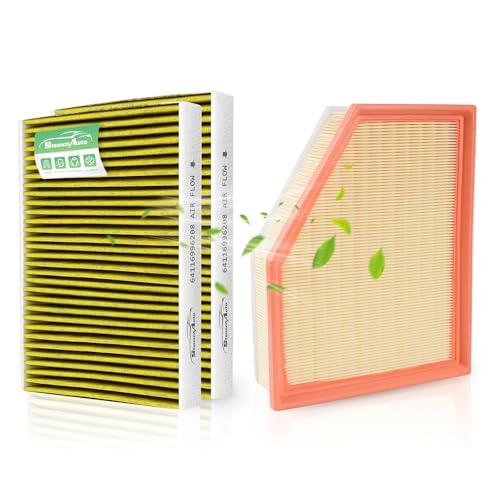 Engine & 2*Cabin Air Filter Set for 2019-2026 BMW X5 X7 X6 (3.0L ONLY), 2017-2023 530i, 530e, 540i, 740i, 840i, 530i xDrive 2.0L/3.0L Car Accessories Replacement 64115a1bdb6 13718691835-3 Pack