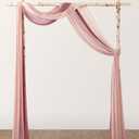 Ling's Moment Wedding Arch Draping Fabric 3 Panels 20Ft Chiffon Fabric,Sheer Draping Fabic for Wedding Arrangement Ceremony Reception Backdrop Party Swag Home Decor (Dusty Rose & Mauve & Blush), 30"W x 240"L
