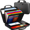 Fireproof Accordion File Organizer with Lock,Hard-Shell Fireproof Document Box with 13 Pockets for Certificates, Passports Laptop Important Documents Portable Home Office Travel Safe Storage (Black)