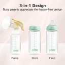COMI Wide Neck Glass Breastmilk Collection n Storage Bottle, 2 Packs,10oz with Screw Ring Sealing Disk,Re-markable Sealing Disc,BPA Free,Fits Breast Pumps&Nipples(2 Green Lids)