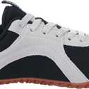 WHITIN Women's Wide Barefoot Sneakers | Retro Track-Inspired Trainer | Zero Drop Lifestyle, 37.5 Black Gum
