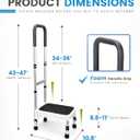 Sangohe Step Stool with Handle for Elderly, Aluminum Step Stools for Adults, Step Stool for Bed, Step Stool with Adjustable Handle and Legs, 275LBS Weight Capacity, 503A