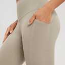 ODODOS 2-Pack Full Length High Waist Workout Leggings with Pockets for Women, 28" Tummy Control Athletic Yoga Pants, Black+Taupe, X-Large (XL)