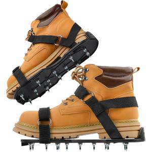 US:E (Sturdy Version) Spike Shoes for Epoxy Flooring Coating (99% Pre-installed) 13 1-Inch Spikes & 2 VeIcro Strap (Non-Slip, Supports Up to 200 Pounds) Fits Men's and Women's Shoes in US Size 6 to 12 (Black)