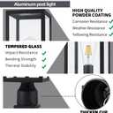 Windben Large 15 inch Outdoor Post Light,Waterproof Cast Aluminium Lamp Post Light Fixture,Post Lantern with Pier Mount Base,Matte Black,Suitable for Garden,Yard,Driveway,etc