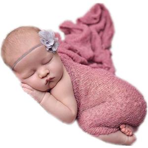 Newborn Photography Props Wrap Stretch Long Ripple Blanket Yarn Baby Photo Props Boy Girl Cloth Fabric Layer