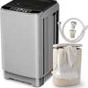 Portable Washing Machine 2.3 Cu. Ft. Full-Automatic Compact Washer Machine for Apartment, 10 Wash Program Small Portable Washer for Dorm, Apartment, RV, Home, Silver