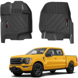 for 2015-2026 Ford F-150 SuperCrew/Super Cab/Lightning/Raptor Floor Mats Front Liners All Weather TPE Protection Mat for F150 Accessories (for 15-26 Ford F-150 SuperCrew/Super Cab/Lightning/Raptor)