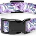 Dog Collar, Cute Dog Collar for Small Medium Large Dogs, Personalized Adjustable Soft Pet Collars with Quick Release Buckle for Walking Running, Cute Purple Floral