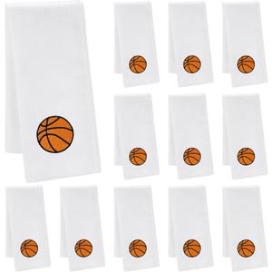 12 Pcs Basketball Towel Basketball Senior Night Gifts Sweat Hand Portable Microfiber Workout Towel Embroidered Sports Team Gifts Bath Face Washrag for Bathroom Kitchen Gift Gym Favor