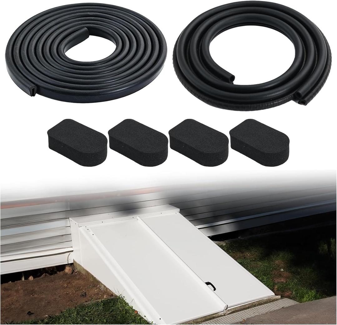 Upgraded Wider Replacement for Older Bilco Basement Door Weatherstrip Kit (4 Cap Seal Pad,1 Bulb Trim Gasket,1 U Shaped Gasket) Fit for Bilco Basement Doors Door 