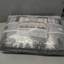 Great Bay Home Rustic Cabin Twin Size Quilt Set with Shams - All-Season, Lightweight, Reversible Bedspread - Lodge-Themed Summer Bedding Sets (Twin/Twin XL, Rustic Landscape Grey)