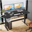 63 x 24 in. Electric Black Adjustable Height Rising Standing Desk with 3 Splice Board Desktop, 2 Hook & Wire Hole