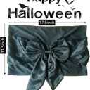 4 PCS Halloween Chair Covers, Spider Web Lace Bows, Chair Back Decor for Party, Halloween Home Decorations (Black Bows) (Set of 4)