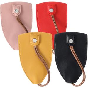 4PCS Winkkey Protective Key Case, PU Leather Pull Out Key Case, Large Capacity Wink Keys Holder Leather for Most Keys, Not Easy to Slip, Halloween Christmas Gift