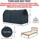 LEEDOR Bed Tent Dream Tent Bed Canopy Shelter Cabin Sleeping Tent Indoor Pop Up Privacy Warm Breathable Mosquito Mesh Twin/Full/Queen for Kids and Adult (Mattress Not Included)