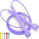 Adjustable Jump Rope for Fitness and Exercise  Skipping Rope for Cardio, Boxing, and Weight Loss  Speed Rope perfect for Men & Women (Purple)