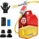 Fuel Transfer Pump - 3.8 Gpm Battery Powered by Auto-Stop, 51-Inch Hose, 4 Adapters for Natural Gas, Petroleum, Portable Electric Siphon Pump for Trucks, RV & Boats