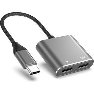 USB C to AR Glasses and Charging Adapter, Charge and Play, Compatible 100W PD Fast Charging for DJI RC 2, Switch OLED, Steam Deck Connected Viture/Rokid/Xreal AR Glasses 1080P 120Hz/4K 60Hz