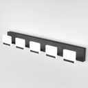 Ralbay LED Modern Bathroom Vanity Light - 5 Light Acrylic Matte Black Vanity Lighting Fixture