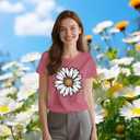 Daisy Shirts for Women Marguerite Daisy Floral T-Shirt Wildflower Tee Tops (XL)