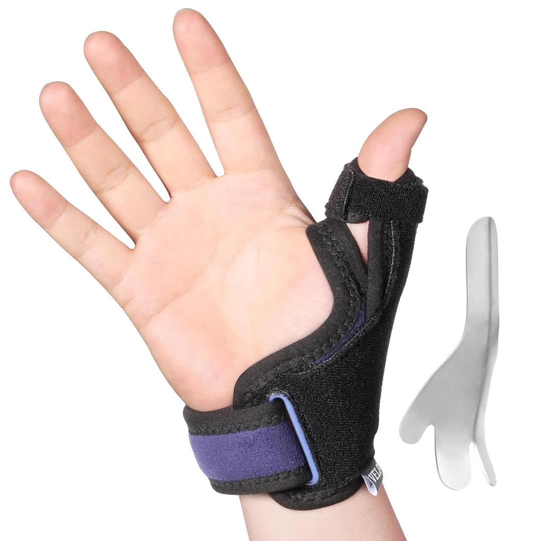 Velpeau Thumb Wrist Support Brace, CMC Thumb Spica Splint for Arthritis Pain, De Quervains Tenosynovitis, Trigger Thumb, Tendonitis, Sprain, Fits Both Left or Right Hands (Aluminum Insert Version, M)