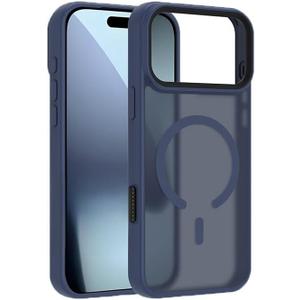 Magnetic Series for iPhone 17 Pro Max Case,Compatible with Magsafe,Translucent Matte Slim Anti-Fingerprint,Soft TPU & Hard PC Military Grade Drop Protection Shockproof Cover,Blue