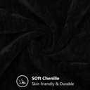 decorUhome Chenille Black Throw Pillow Covers 18x18 Inch Set of 2, Decorative Soft Couch Pillow Covers Solid Dyed Accent Farmhouse Neutral Square Pillow Cases for Sofa