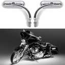 Chrome Oval Shape Motorcycle Mirrors,Upgrade Rearview Motorcycle Mirrors Compatible with Harley Road King Softail Street Glide Electra Dyna And More