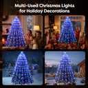 Christmas Tree Lights White and Blue Christmas Lights Outdoor Indoor 400Led 10 Lines with 8 Lighting Modes, Timer and Remote Control, Fairy Lights for Wedding Home Party 6Ft - 9Ft Xmas Tree Decoration