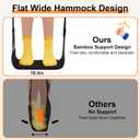 Airplane Foot Hammock, Wide Airplane Foot Rest with Bamboo Board Support, Portable Travel Footrest Essentials, Adjustable Foot Hammock for Long Flight, Foldable & Compact for Easy Storage