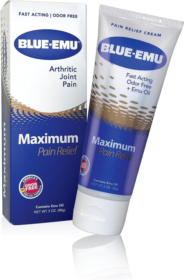BLUE-EMU Maximum Pain Relief Cream for Arthritis, Muscle, & Joint Aches, 3 Oz,  12 Pack