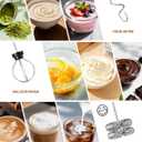 CIRCLE JOY Rechargeable Handheld Milk Frother Wand with Stand, 3 Variable Speeds, 3 Whisks and Storage Box, Electric Drink Mixer for Latte, Cappuccino, Hot Chocolate, Eggs and Protein Powder, Black