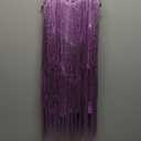 Cuecutie Kids Sequin Fringe Dress Sparkling Tassel Sleeveless Latin Dance Dress Salsa Dancewear Dancer Outfits for Girls (Large, Purple)