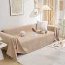 MEETSKY L Shaped Couch Covers for 2 Cushion Couch Sofa Sectional Sofa Covers Sofa Slipcovers Washable Soft Chenille Blend Modern Home Decorative Furniture Protector, 91" x 118", Khaki